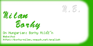 milan borhy business card